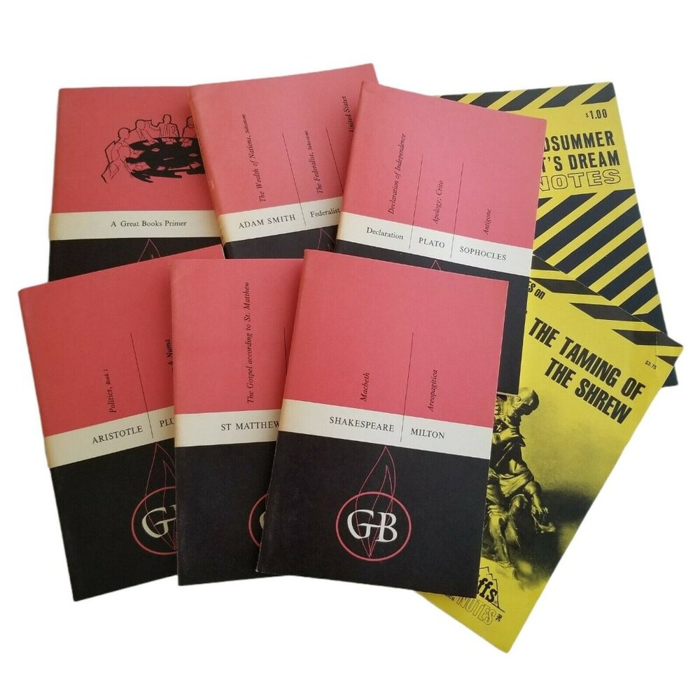 The Great Books Foundation Chicago 1955 and Shakespeare Cliffs Notes 8 Books